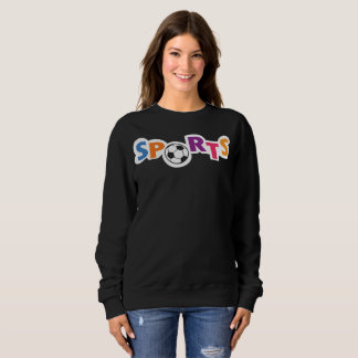 Sudadera Diseño de texto deportivo colorido con un balón de