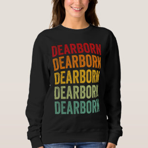 Sudadera Diseño de texto en arcoiris del condado de Dearbor