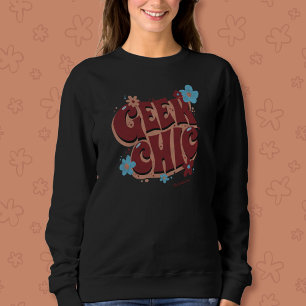 Sudadera Diseño de texto floral con letras de mano de Moda