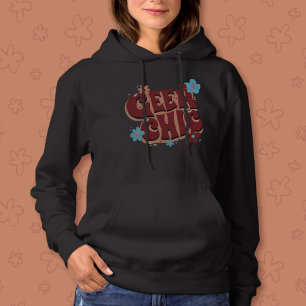 Sudadera Diseño de texto floral con letras de mano de Moda