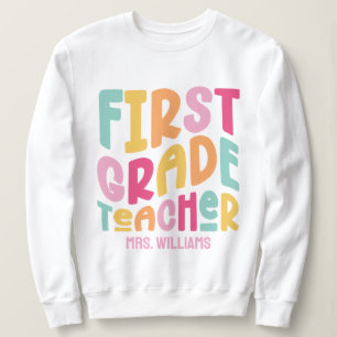 Sudadera Diseño de texto para maestro de primer grado color