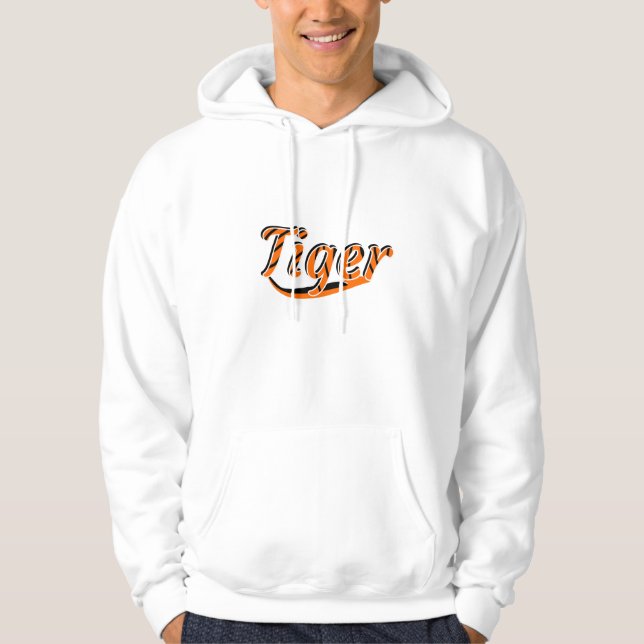 Sudadera Diseño de tigres en una capucha blanca (Anverso)