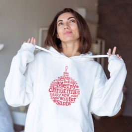 Sudadera Diseño de tipografía de Merry Christmas Tree Ball