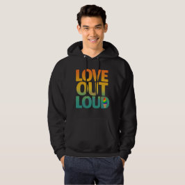 Sudadera Diseño de tipografía Retro Pride Amor en Voz Alta
