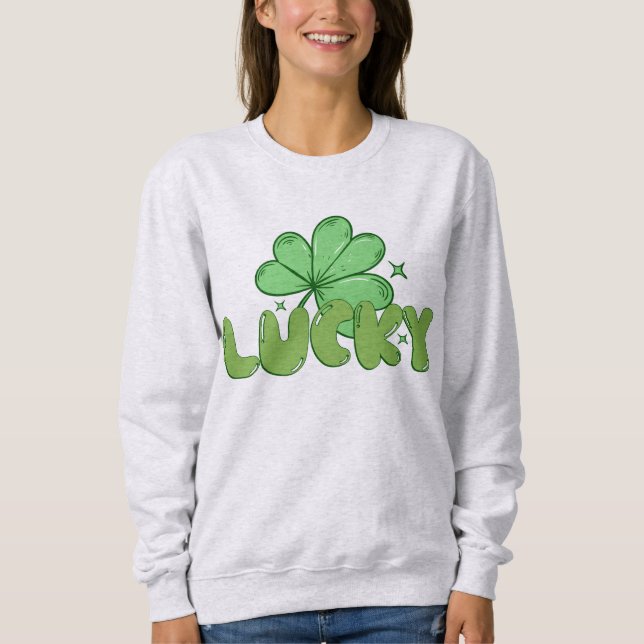 Sudadera Diseño de trébol de la suerte (Anverso)