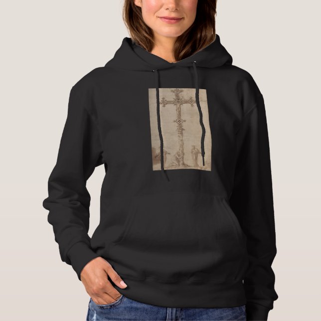 Sudadera Diseño de un Crucifijo con la Virgen María (Anverso)