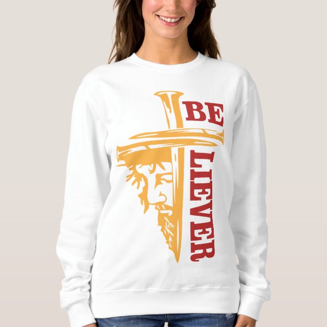 Sudadera Diseño de uña de cruz de Jesús – Cristiano poderos (Anverso)