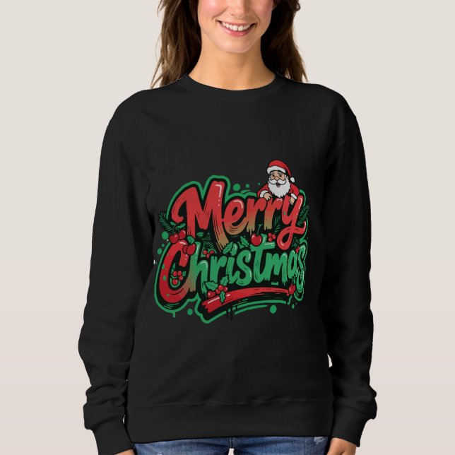Sudadera Diseño de vacaciones de Navidad alegre (Anverso)