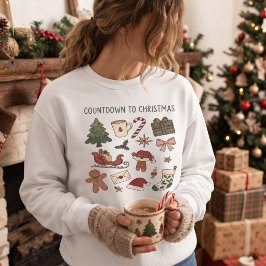 Sudadera Diseño de vacaciones de Navidad, cuenta regresiva