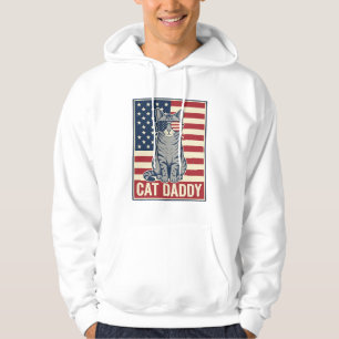 Sudadera Diseño de vector de gato patriótico Cat Daddy_1