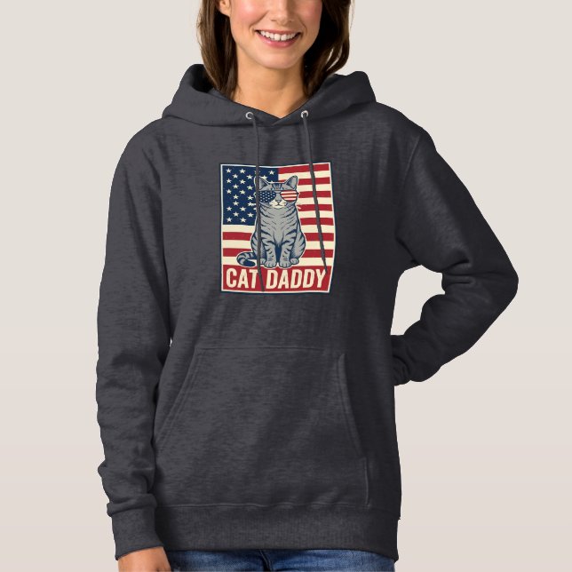 Sudadera Diseño de vector de gato patriótico Cat Daddy_1 (Anverso)