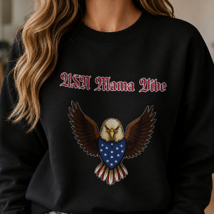 Sudadera Diseño de vida de mamá estadounidense patriótica c