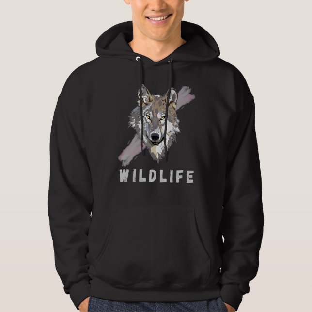 Sudadera Diseño de vida silvestre Wolf (Anverso)