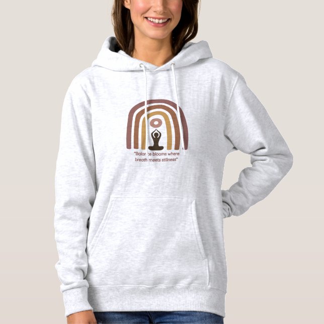 Sudadera Diseño de Yoga Arcoíris de Mentalidad en Tonos Ter (Anverso)