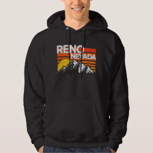 Sudadera Diseño del atardecer de montaña Retro Reno Nevad