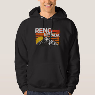Sudadera Diseño del atardecer de montaña Retro Reno Nevada