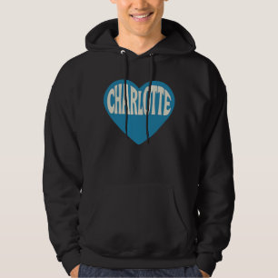Sudadera Diseño del corazón retro de Charlotte NC - Fuente