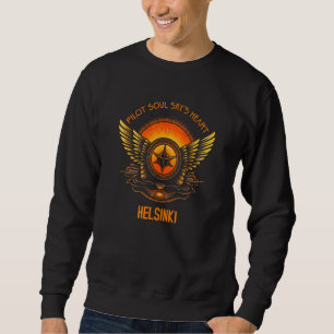 Sudadera Diseño del horizonte de Helsinki del alma del pilo