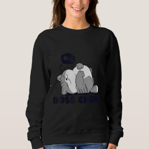 Sudadera Diseño del meme de gato de jefe Chonk Lazy Sleepin