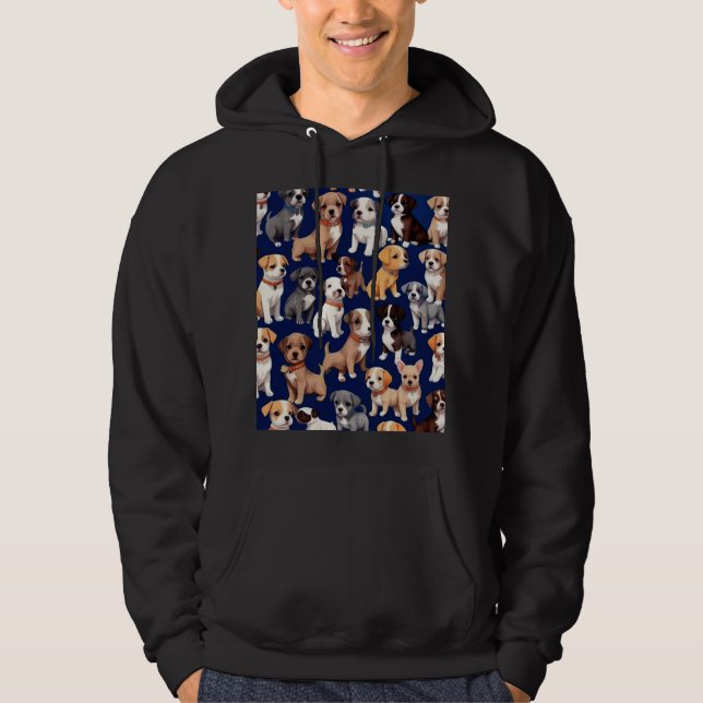 Sudadera Diseño del patrón azul de la Marina de los Perros (Anverso)