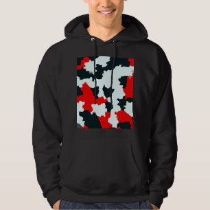 Sudadera Diseño del patrón blanco rojo fractal