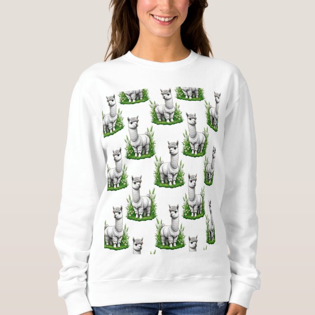 Sudadera Diseño del patrón de camello llama Alpaca (Anverso)