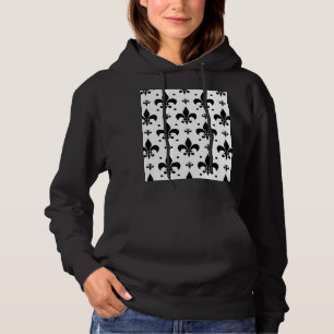 Sudadera Diseño del patrón de flor de lis de fondo blanco