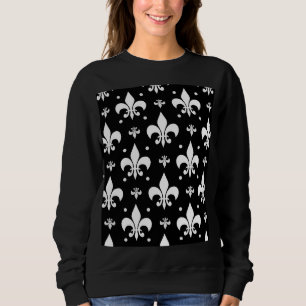Sudadera Diseño del patrón de flor negro de lis