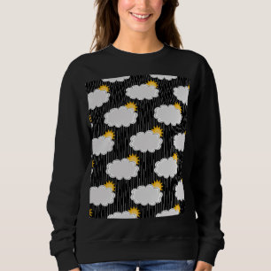 Sudadera Diseño del patrón de las nubes del sol de lluvia n