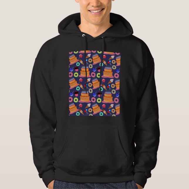 Sudadera Diseño del patrón de pastelería de pasteles de tor (Anverso)