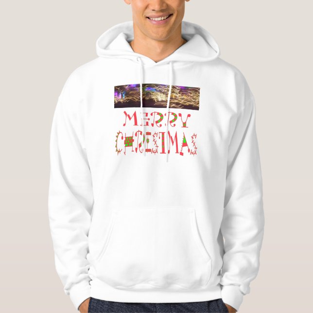 Sudadera Diseño del patrón de texto navideño: arte festivo (Anverso)