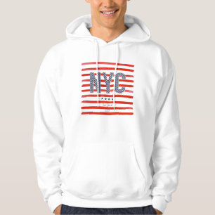 Sudadera Diseño del rojo de NYC el , blanco y azul