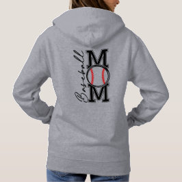 Sudadera Diseño Delantero Y Atrás De La Madre Del Béisbol