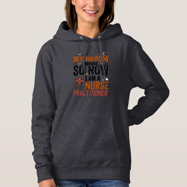 Sudadera Diseño divertido de bruja de enfermera practicante (Anverso)