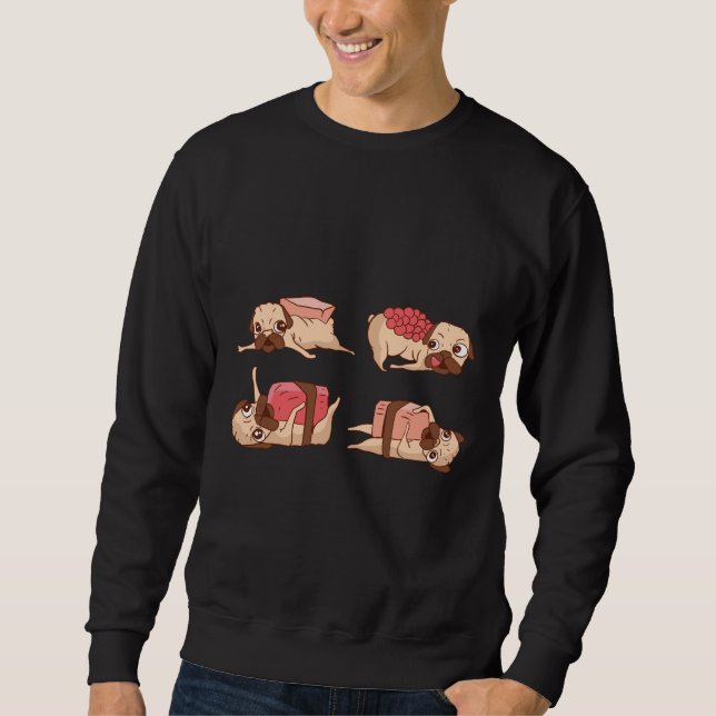 Sudadera Diseño divertido de comida para pugs (Anverso)