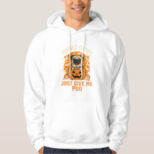Sudadera Diseño divertido de dulces de pug de Halloween_1