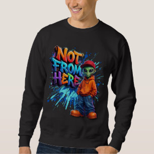 Sudadera Diseño divertido de ropa callejera alienígena no d
