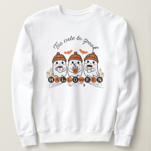Sudadera Diseño fantasma "demasiado lindo para hablar"