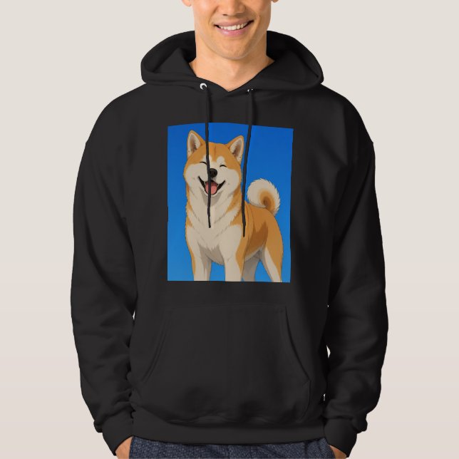 Sudadera Diseño Feliz de Perro Akita (Anverso)