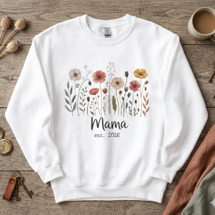 Sudadera Diseño Floral Botánico de Flor Silvestre del Año d