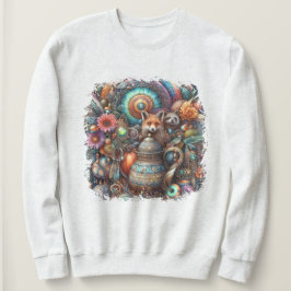 Sudadera Diseño floral de Boho Fox Raccoon