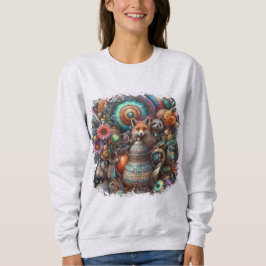Sudadera Diseño floral de Boho Fox Raccoon
