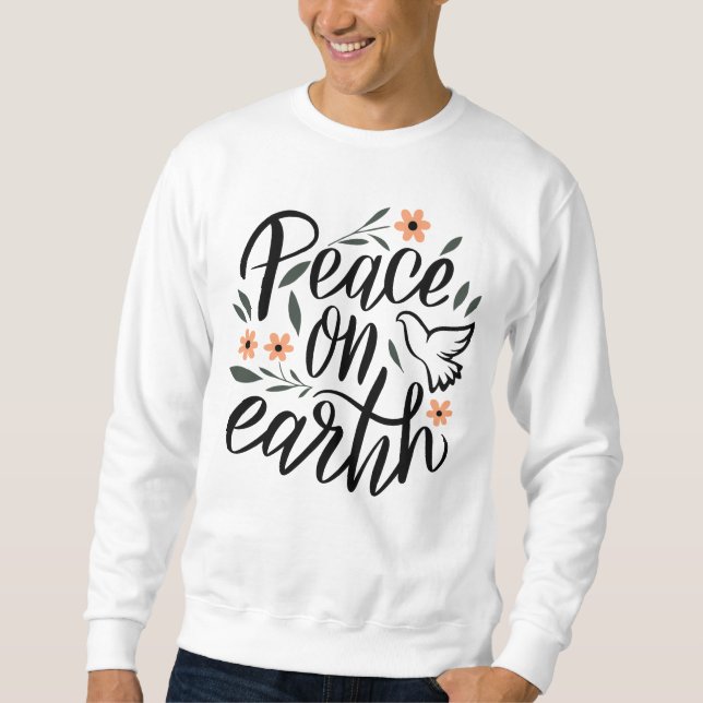 Sudadera Diseño floral de la paz en la Tierra (Anverso)