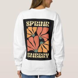 Sudadera Diseño floral retro de energía primaveral | Abstra