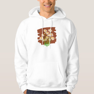 Sudadera Diseño floral rústico sobre fondo marrón
