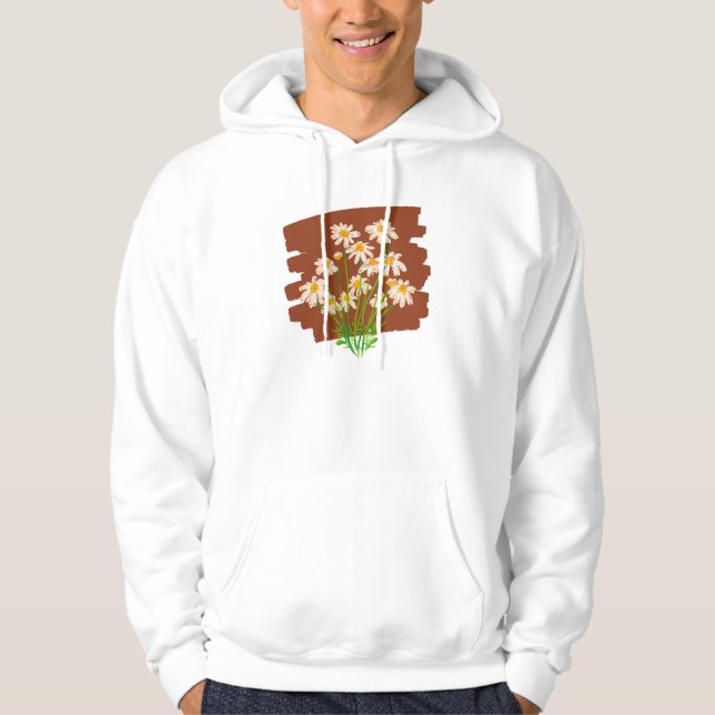 Sudadera Diseño floral rústico sobre fondo marrón (Anverso)