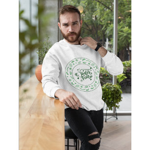 Sudadera Diseño floral verde festivo de ropa temática de in
