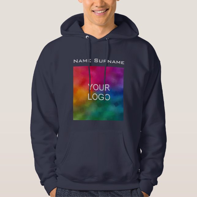 Sudadera Diseño frontal logotipo comercial masculino azul m (Anverso)
