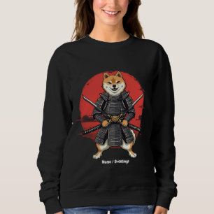 Sudadera Diseño gráfico de arte japonés Shiba Inu Samurai