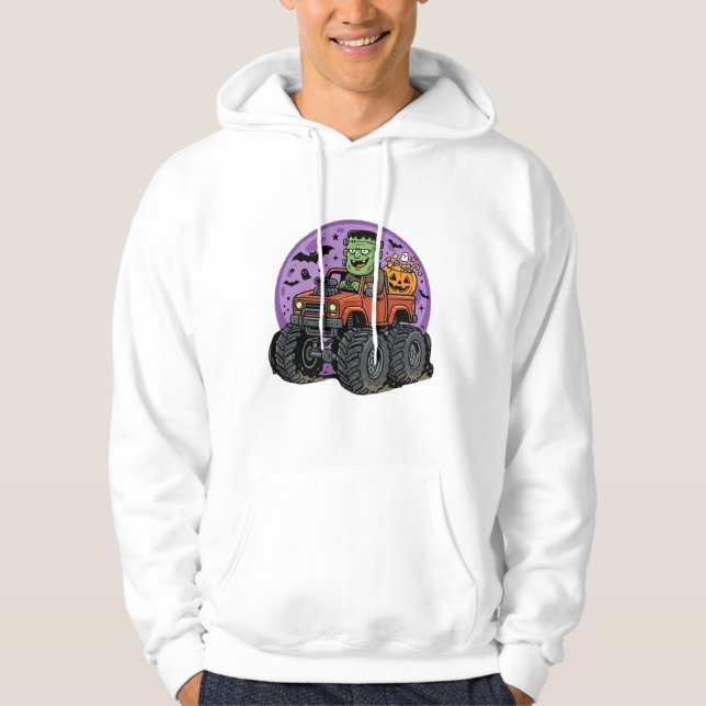 Sudadera Diseño gráfico de camión monstruo de Frankenstein  (Anverso)